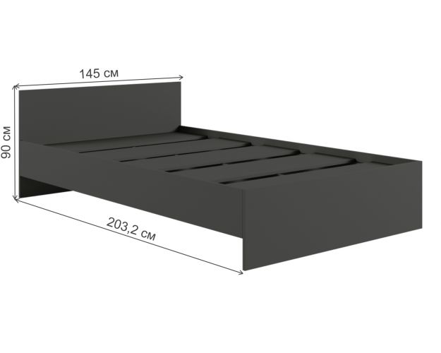 Кровать без ящ. М1400 Мадера Графит
