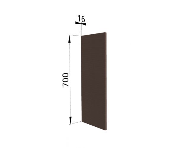 Панель торцевая П Квадро (для шкафа верхнего) Шоколад кожа