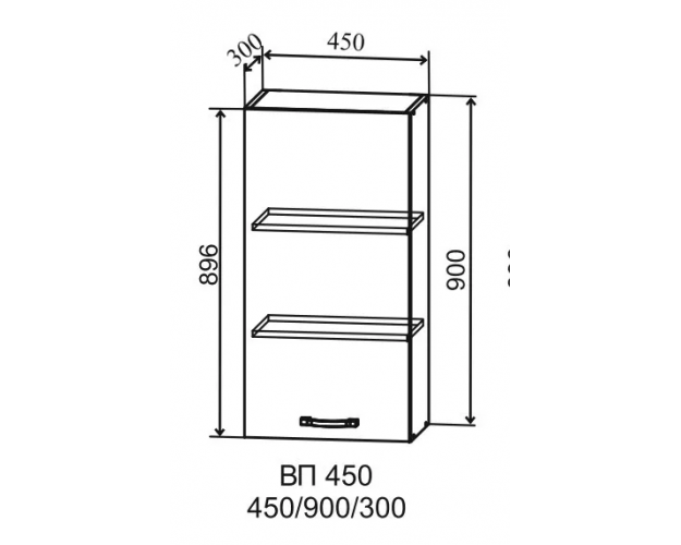 Гарда ВП 450 шкаф верхний высокий (Белый Эмалит/корпус Серый)