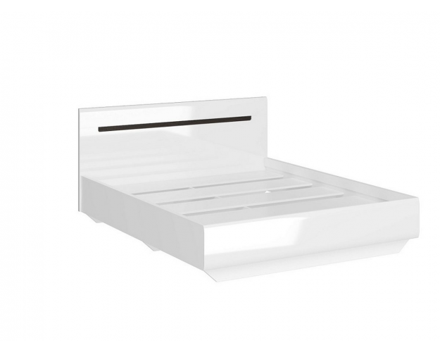 Кровать двуспальная 1,4 с настилом Стокгольм белый глянец
