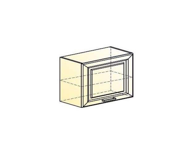 Мишель Шкаф навесной L600 Н450 (1 дв. гл. гориз.) (эмаль) (белый/кофейный)