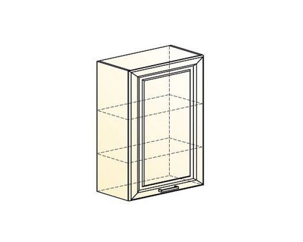 Мишель Шкаф навесной L600 Н900 (1 дв. гл.) (эмаль) (белый/белый)