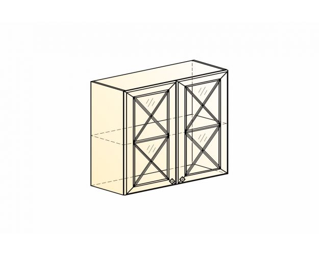 Мишель Шкаф навесной L800 Н720 (2 дв. крест.) (эмаль) (белый/белый)