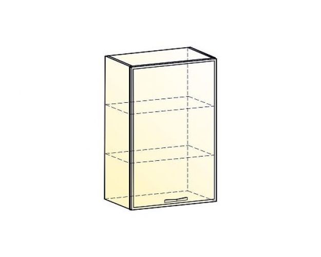 Монако Шкаф навесной L600 Н900 (1 дв. гл.) (Белый/Латте матовый)