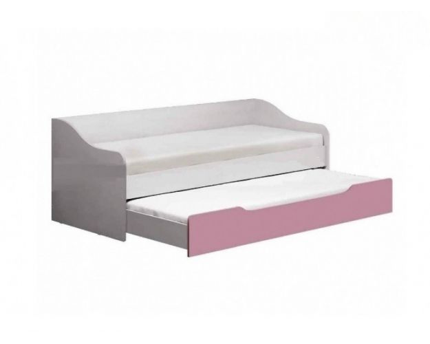Кровать выдвижная Fashion-1 (Белый/Розовый)