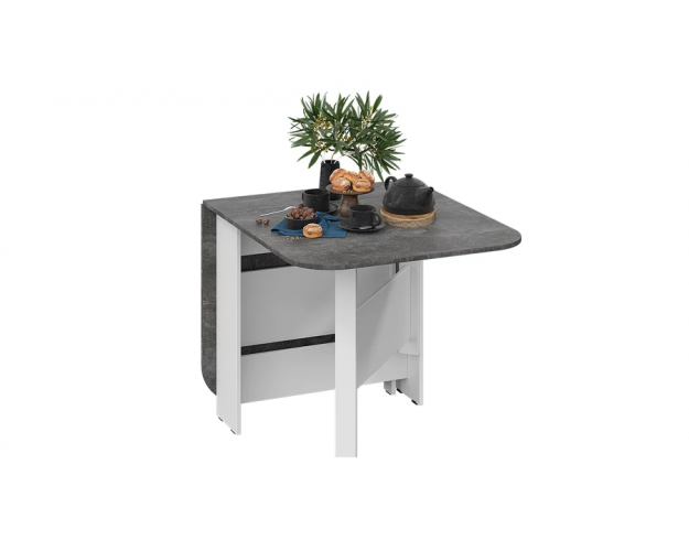 Стол-книжка раскладной Т1 белый / ателье темный