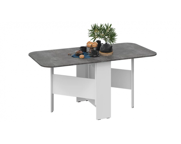 Стол-книжка раскладной Т1 белый / ателье темный