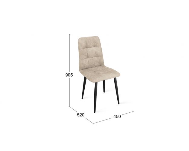 Стул «Аспен» К1С Черный муар/Микровелюр Wellmart Dark Beige
