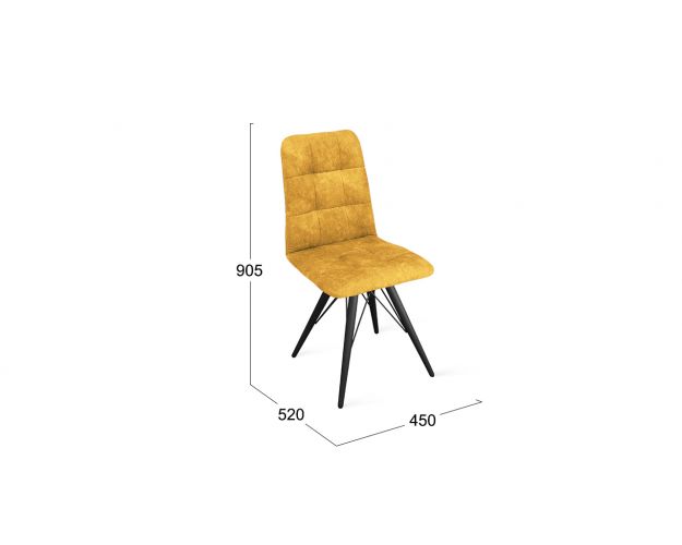 Стул «Аспен» К3 Черный муар/Микровелюр Wellmart Yellow