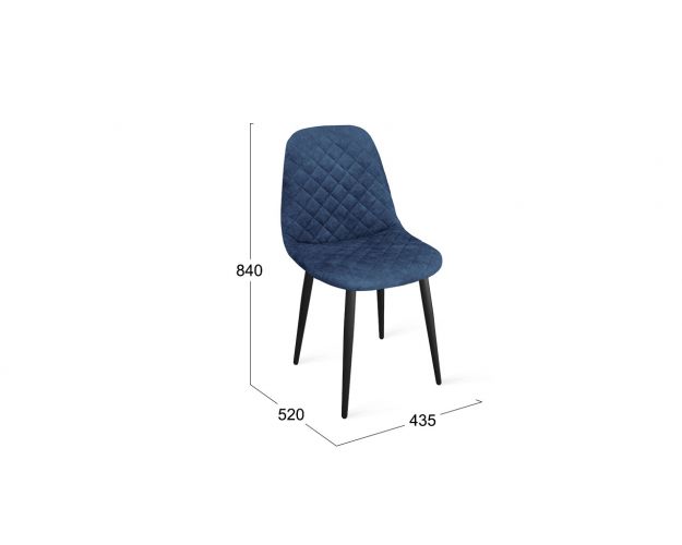 Стул «Ричи» К1С Черный муар/Микровелюр Wellmart Blue